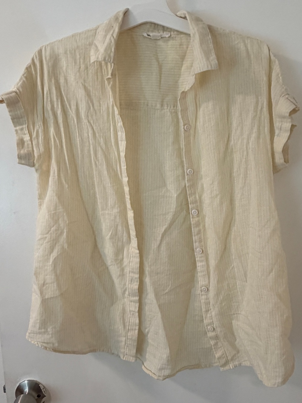 beachlunchlounge Yellow and Cream Striped Top